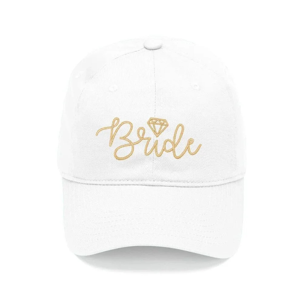 Gold Bride White Baseball Hat